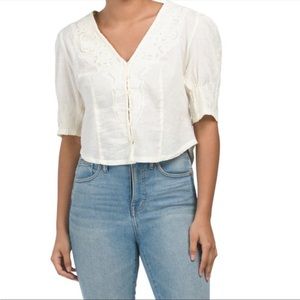 Free People Laurie Embroidered Blouse NWT